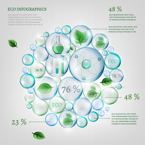 Eco infographics elements vectors graphics 17 Eco infographics elements vectors graphics 17