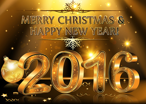 Luxury golden 2016 christmas with new year design vector Luxury golden 2016 christmas with new year design vector