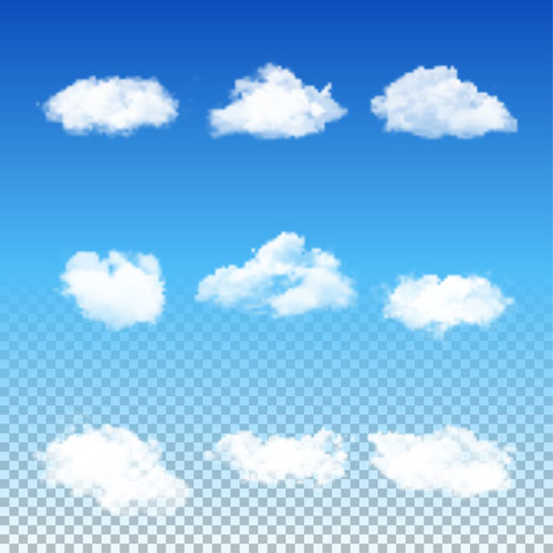 white realistic illustration cloud 