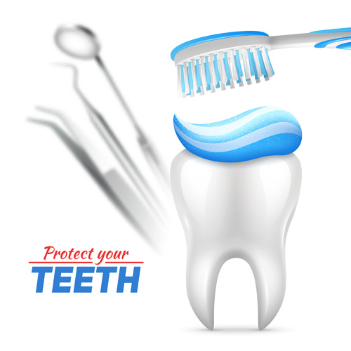 Toothpaste and toothbrush poster vector design 04 Toothpaste and toothbrush poster vector design 04