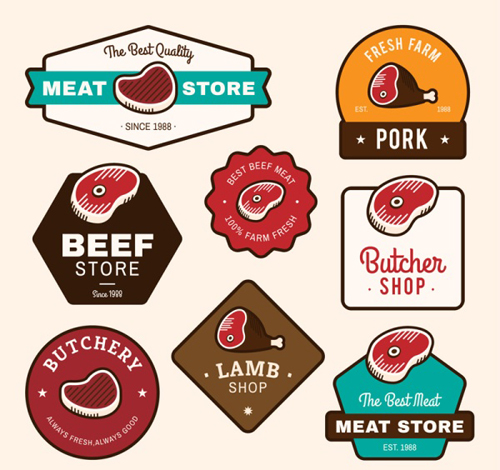 vintage store meat labels 