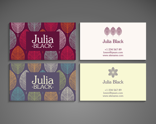 lines leaves business cards vector lines leaves business cards vector