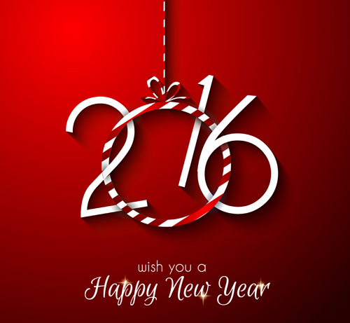 2016 new year with hanging decor vector background 01 2016 new year with hanging decor vector background 01