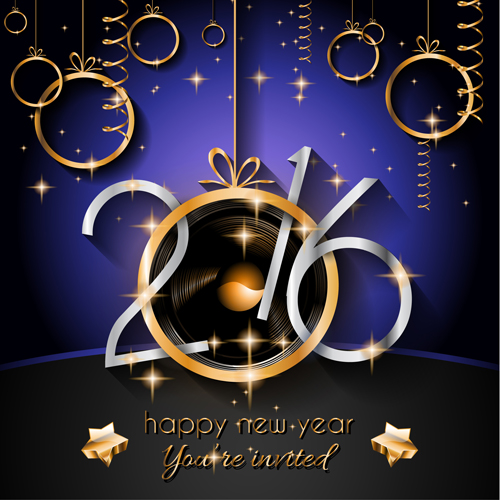 2016 new year with hanging decor vector background 03 2016 new year with hanging decor vector background 03
