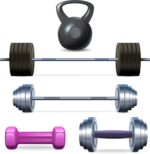 Barbell with dumbbell illustration vector Barbell with dumbbell illustration vector