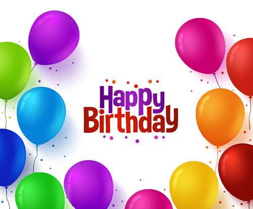 Birthday colorful balloons with white background vector 08 Birthday colorful balloons with white background vector 08