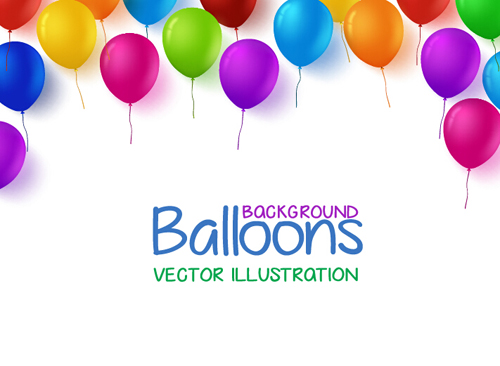 Birthday colorful balloons with white background vector 18 Birthday colorful balloons with white background vector 18
