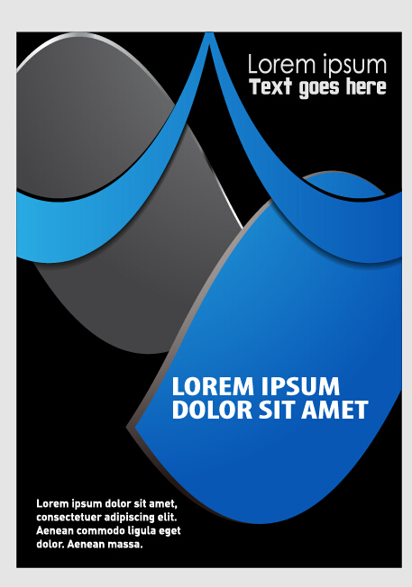 Blue styles brochure or flyer cover template vector 17 Blue styles brochure or flyer cover template vector 17