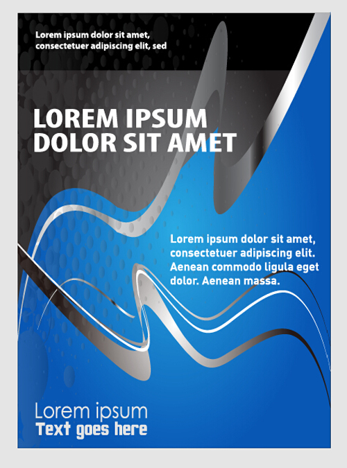 Blue styles brochure or flyer cover template vector 18 Blue styles brochure or flyer cover template vector 18