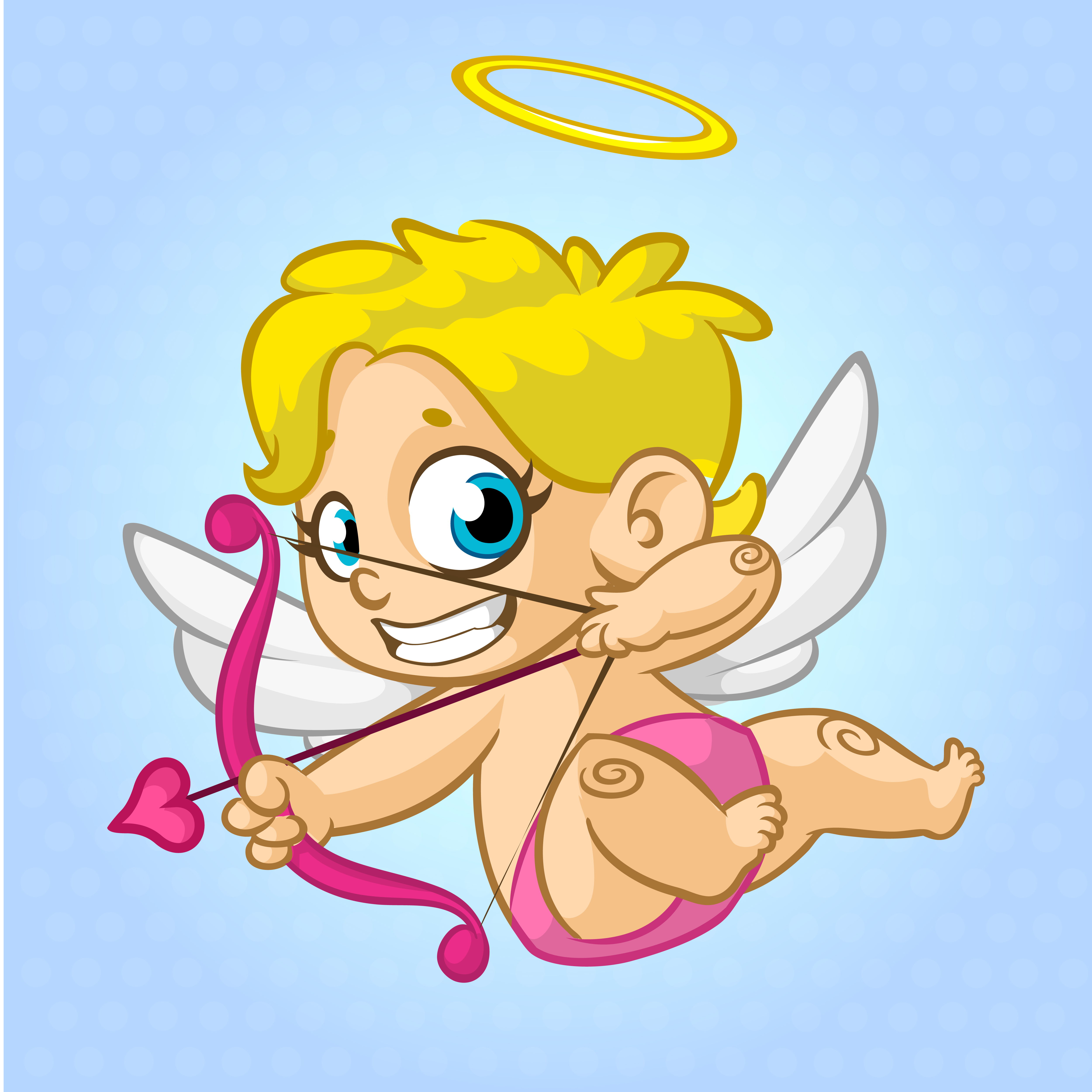 Cartoon cupid with bow vectors set 03 Cartoon cupid with bow vectors set 03