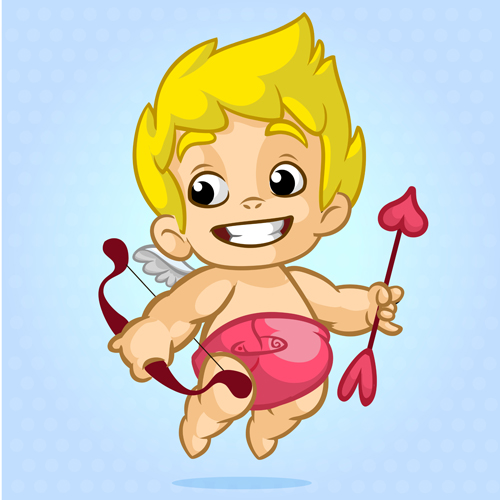 Cartoon cupid with bow vectors set 04 Cartoon cupid with bow vectors set 04