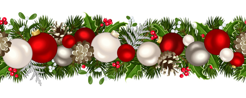 Christmas decorative seamless borders vectors 01 Christmas decorative seamless borders vectors 01