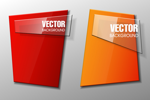 Colorful shape with glass banners vector set 15 Colorful shape with glass banners vector set 15