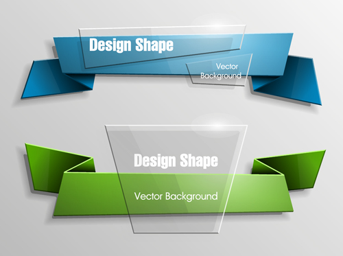 Colorful shape with glass banners vector set 17 Colorful shape with glass banners vector set 17