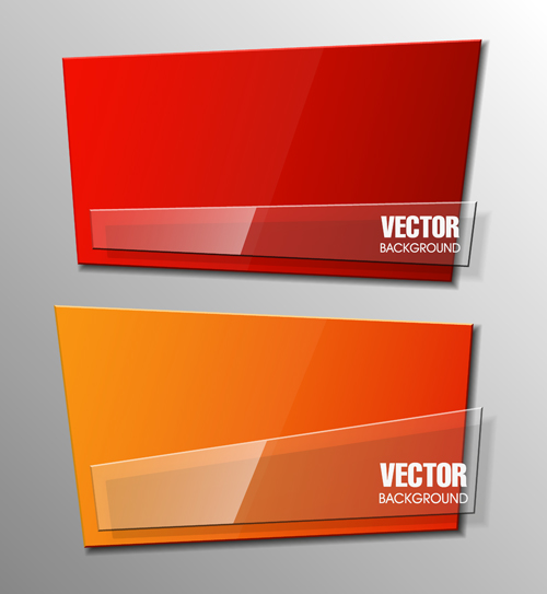Colorful shape with glass banners vector set 19 Colorful shape with glass banners vector set 19