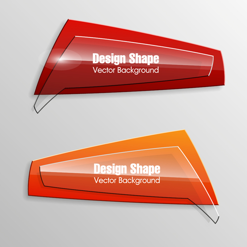 Colorful shape with glass banners vector set 20 Colorful shape with glass banners vector set 20