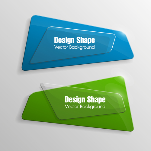 Colorful shape with glass banners vector set 25 Colorful shape with glass banners vector set 25