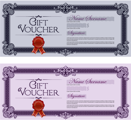 Gift voucher vintage styles vectors 09 Gift voucher vintage styles vectors 09