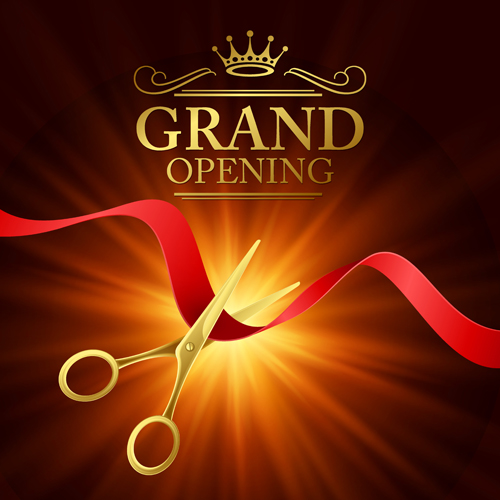 scissors opening grand golden background  