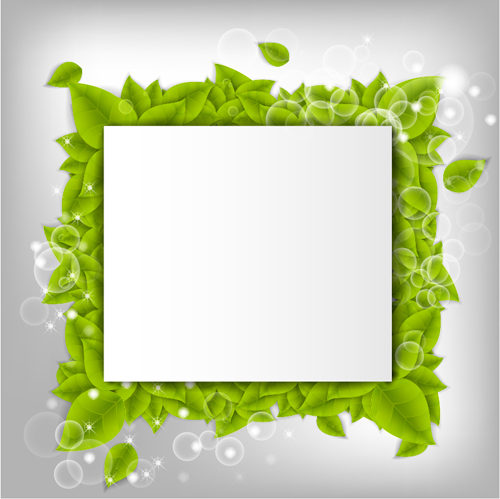 Green leaves frame vectors set 01 Green leaves frame vectors set 01