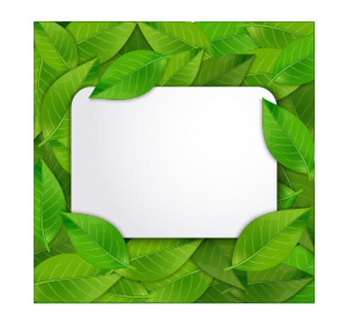 Green leaves frame vectors set 04 Green leaves frame vectors set 04