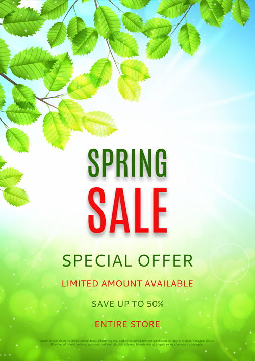 Green spring sale background vector 01 Green spring sale background vector 01