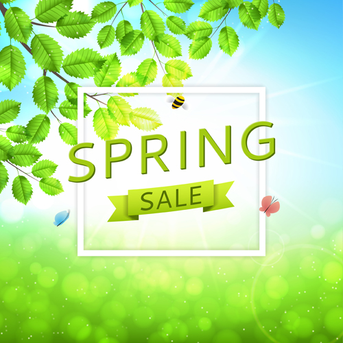 spring sale green background 