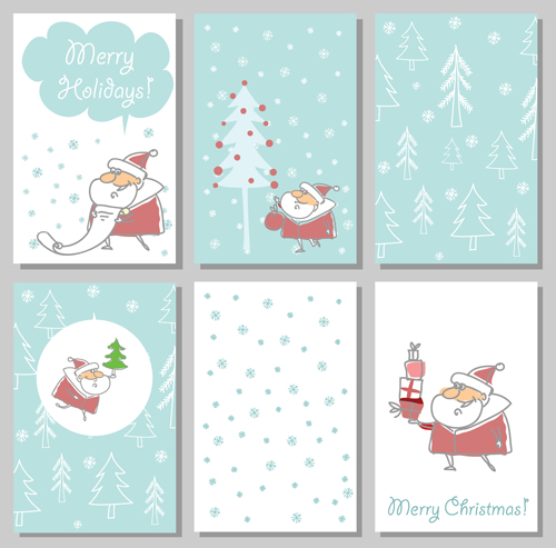 Hand drawn 2016 christmas cards vectors 02 Hand drawn 2016 christmas cards vectors 02