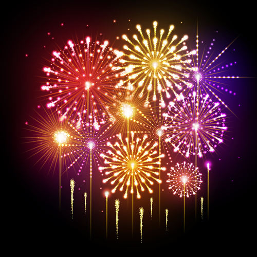 Holiday fireworks shining background vector 03 Holiday fireworks shining background vector 03