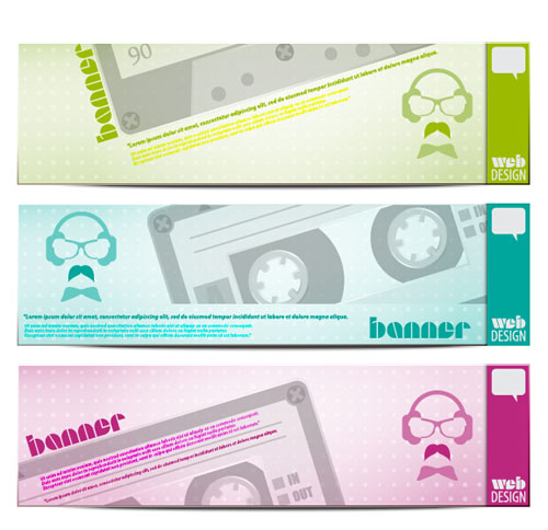Modern music banners vector set 02 Modern music banners vector set 02