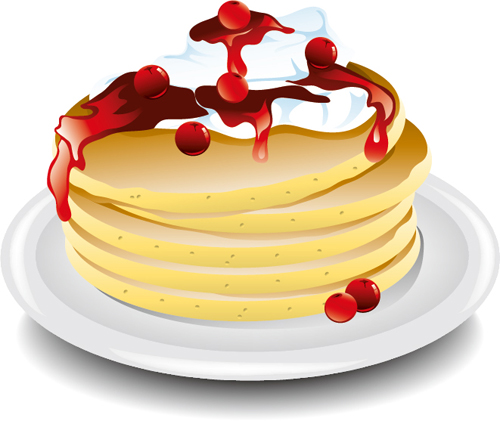 Pancake with cherry vector design Pancake with cherry vector design