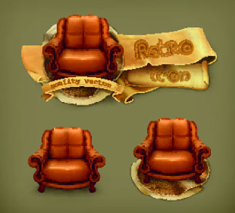 Retro elements icons vector 04