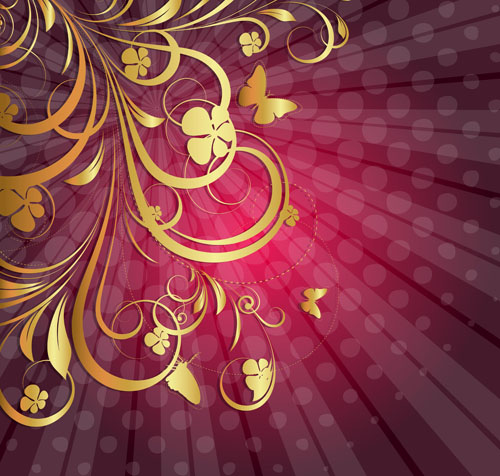 Romantic floral abstract background vector 03
