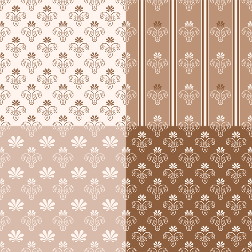 Vintage ornaments pattern vectors set Vintage ornaments pattern vectors set