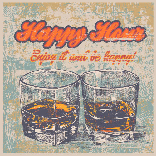 Whiskey poster hand drawn vectors material 01 Whiskey poster hand drawn vectors material 01