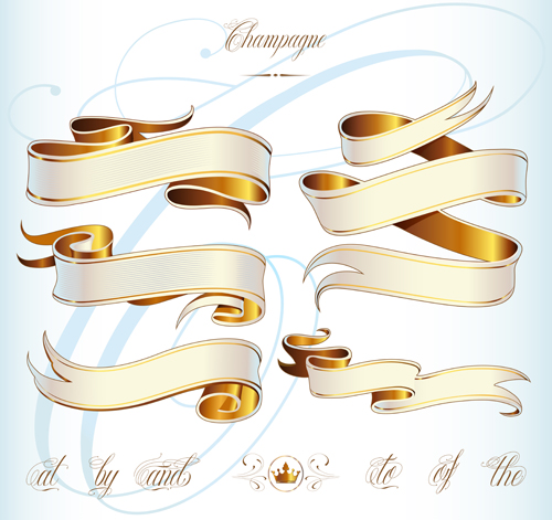 Abstract ribbon golden vector Abstract ribbon golden vector