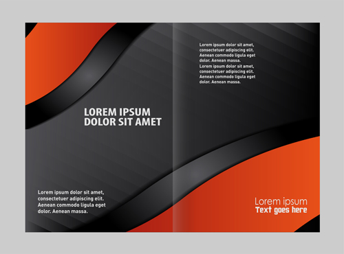 Black with red brochure cover template vector 01 Black with red brochure cover template vector 01