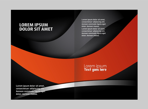 Black with red brochure cover template vector 11 Black with red brochure cover template vector 11