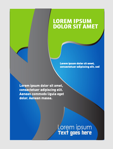 Blue styles brochure or flyer cover template vector 01