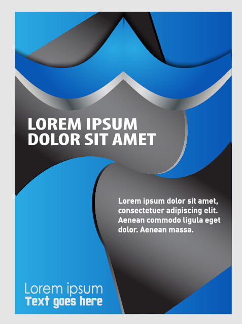Blue styles brochure or flyer cover template vector 06