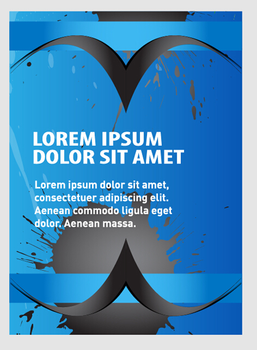 Blue styles brochure or flyer cover template vector 11