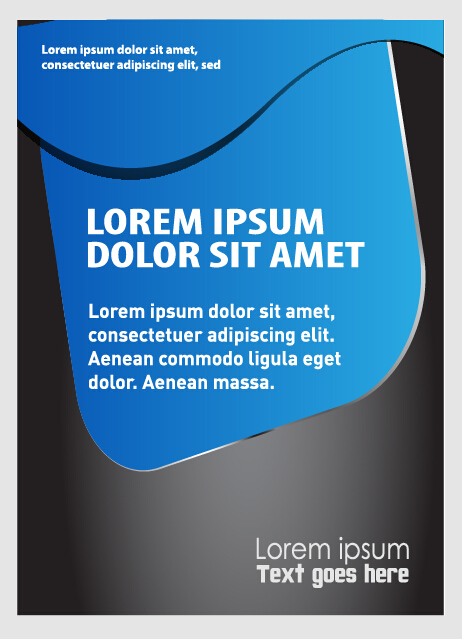 Blue styles brochure or flyer cover template vector 12
