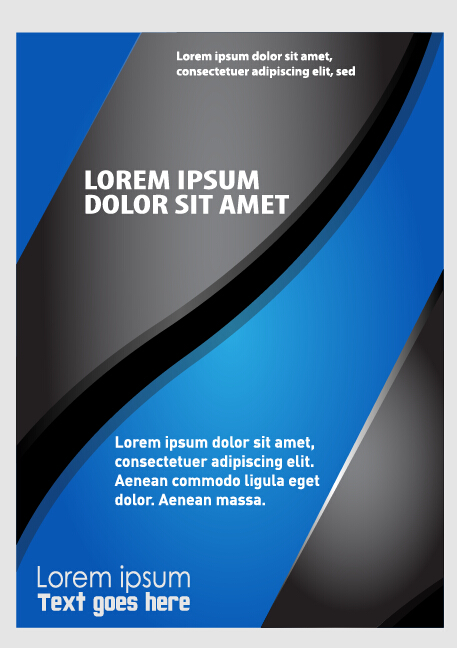Blue styles brochure or flyer cover template vector 14