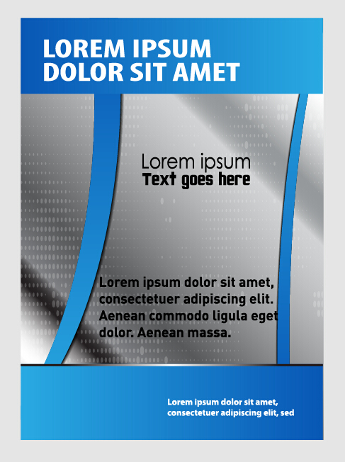 Blue styles brochure or flyer cover template vector 15
