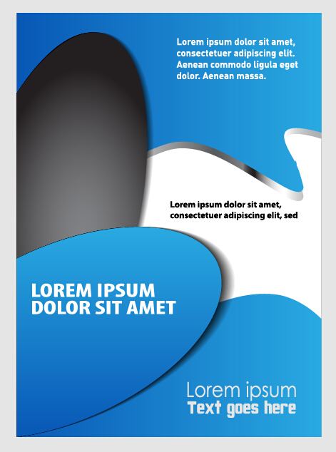 Blue styles brochure or flyer cover template vector 16 Blue styles brochure or flyer cover template vector 16