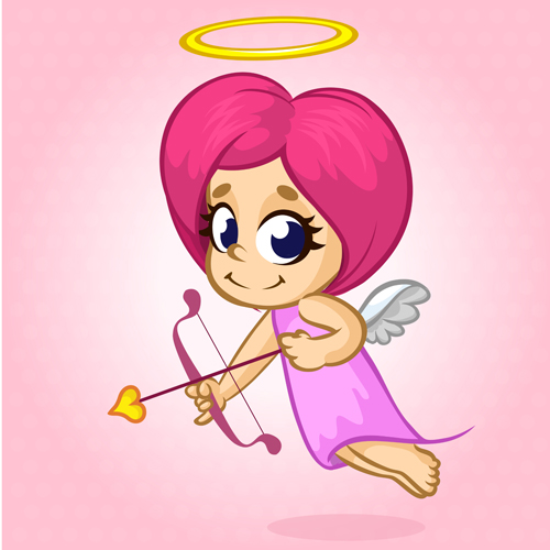 Cartoon cupid with bow vectors set 07 Cartoon cupid with bow vectors set 07