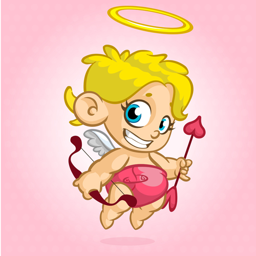 Cartoon cupid with bow vectors set 09 Cartoon cupid with bow vectors set 09