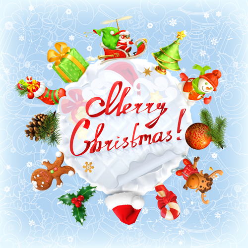Christmas earth with baubles vector Christmas earth with baubles vector