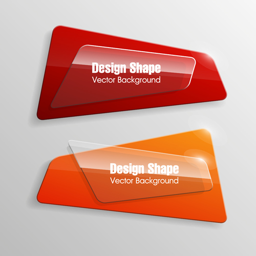 Colorful shape with glass banners vector set 11 Colorful shape with glass banners vector set 11