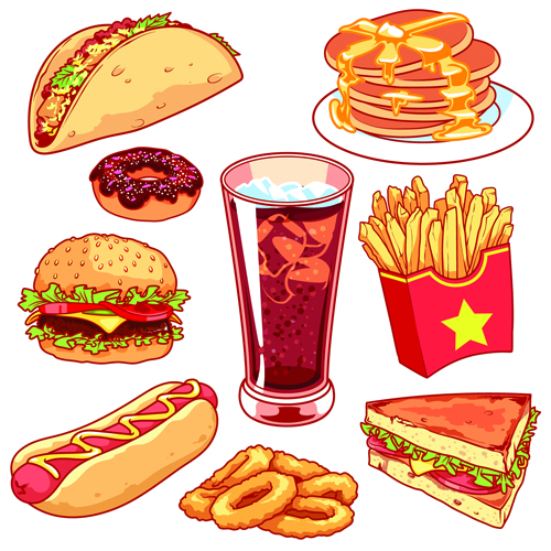 Different fast food vector design